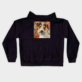 Retro Fox Terrier: Pastel Pup Revival Kids Hoodie